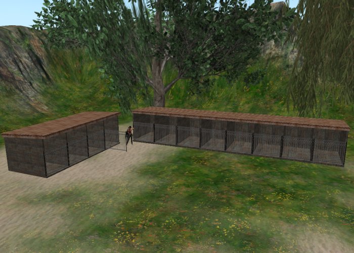 Old wood 4+8 (breedable) dog/cat kennel 