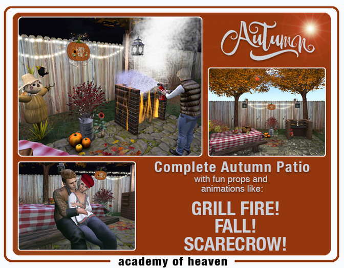 Autumn Patio, Grill, and Picnic Table