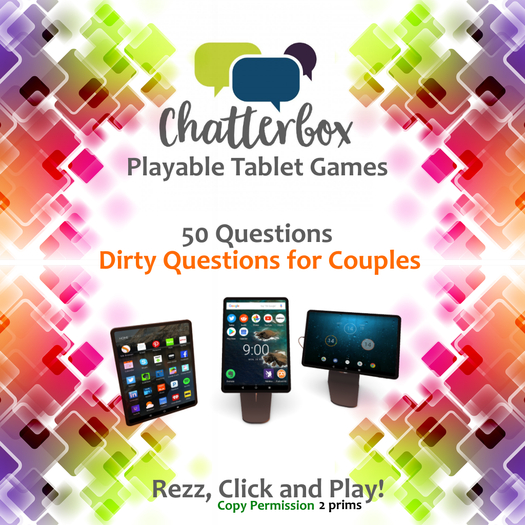 Second Life Marketplace - [D2T Chatterbox] Dirty questions for couples