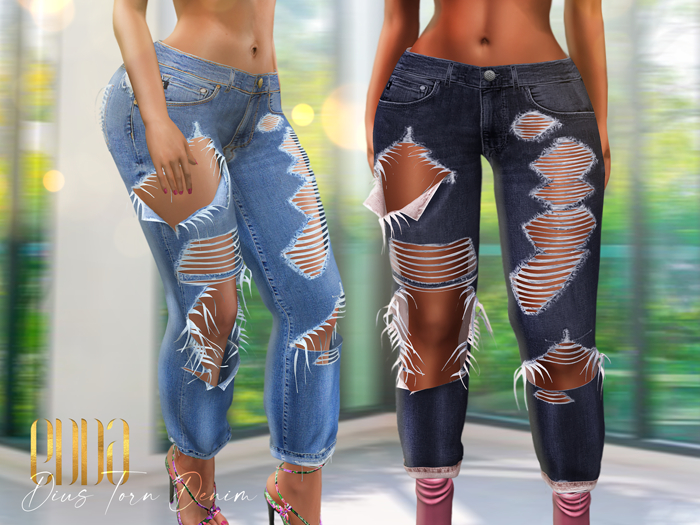 .::E.D.D.A::. Dius Torn Denim {FATPACK} • Slink • Belleza • Maitreya •