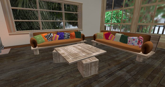cozy colors go crazy - couch and table - boxed