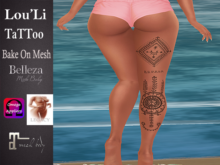 [Lou'Li] Tattoo Berber Leg {Maitreya,Legacy,Belleza,BOM,Omega}