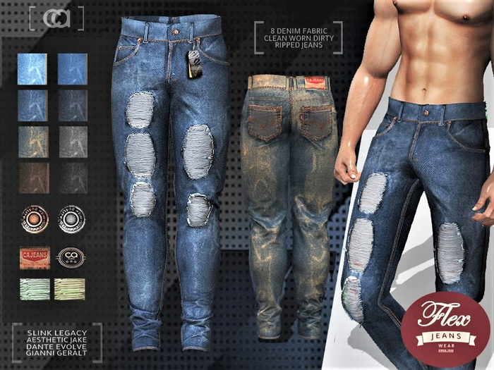 [CA] FLEX RIPPED JEANS PANTS