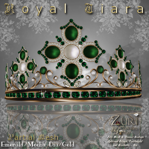 C-Zuri's Royal Tiara P-Mesh Emerald/Mocha Gold