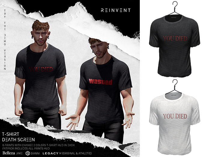 REINVENT I Death screen t-shirt I D-Souls