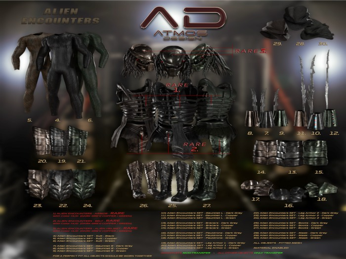 [AD] - Alien Encounters SET - GAUNTLET R - Belleza - Dark Grey