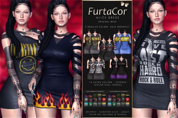 :::FurtaCor Female::Alice Dress (FATPACK)