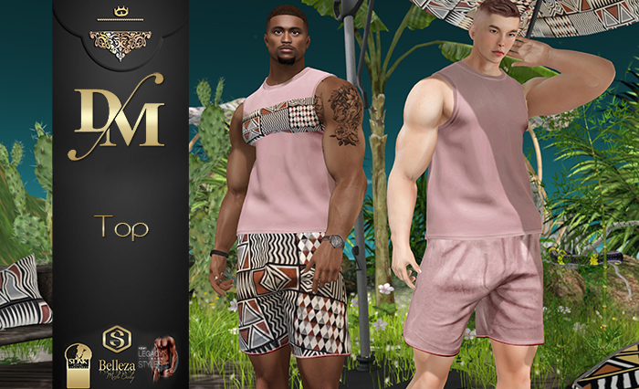 ~DM~ EWANDO Men's Top SALMON