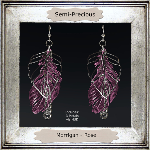 Semi-Precious - Morrigan Earrings - Rose (ADD ME)