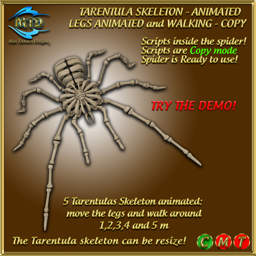 TARENTULA - SKELETON - ANIMATED - MESH - COPY