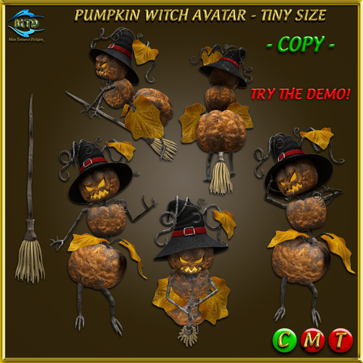 PUMPKIN WITCH AVATAR - COPY - TINY - MESH