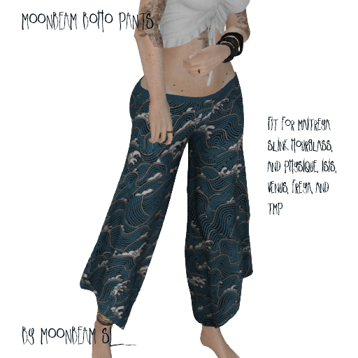 Moonbeam Boho Blue Wave Pants Box