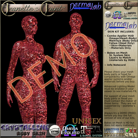 ~JJ~ Crystalline Skin (ruby) [DEMO]