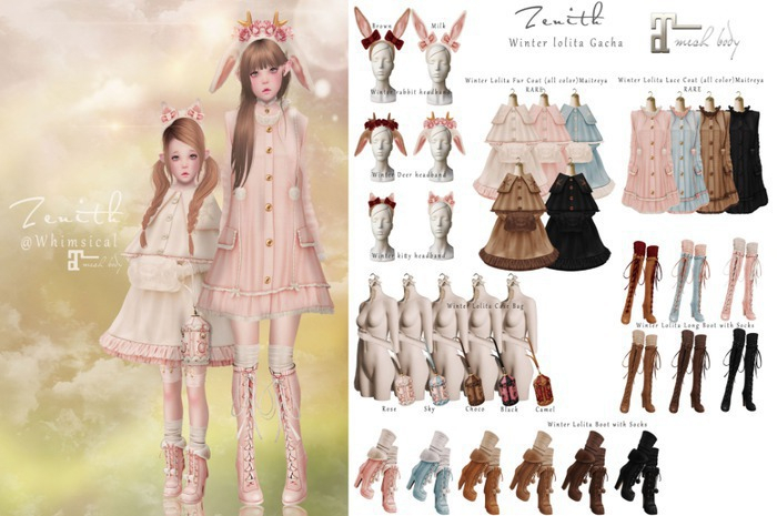 =Zenith=WinterLolita Long Boot with Socks (Rose) -Maitreya