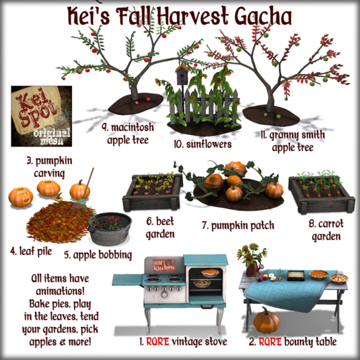 Kei's Fall Harvest Full Set inc 2 RARES
