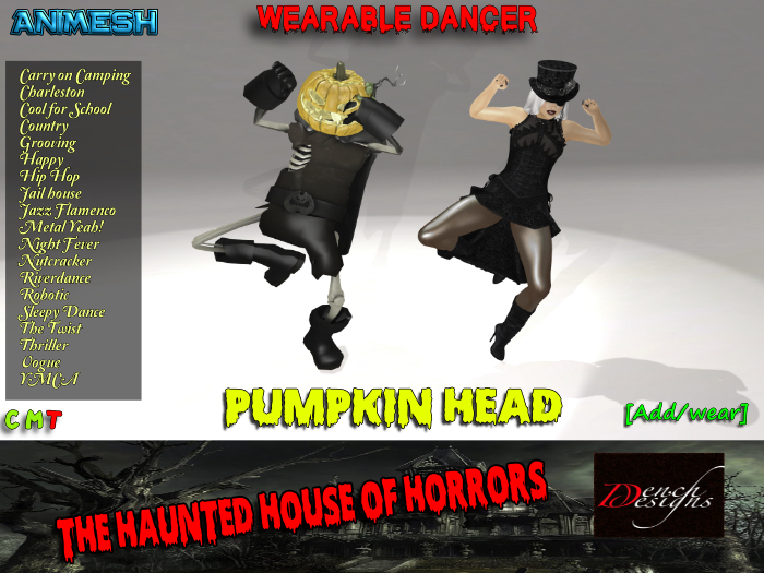 *Dench Designs* Animesh Dancer Pumpkin Head