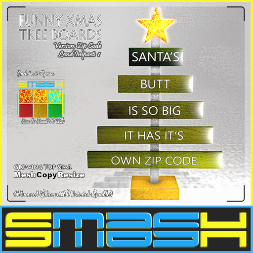 SMASH - Funny Xmas Tree Boards (Zip Code)