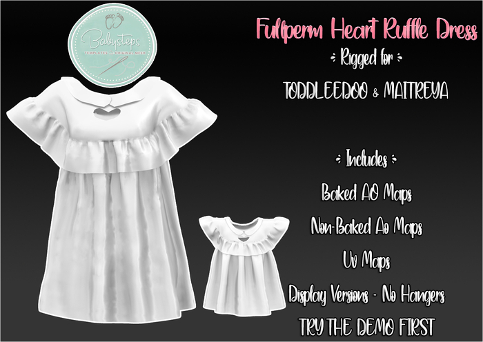 {Babysteps} FULL PERM Heart Ruffle Dress 