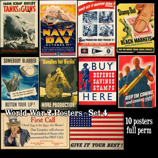 ~TJ~  World War 2 Posters Texture Set 4