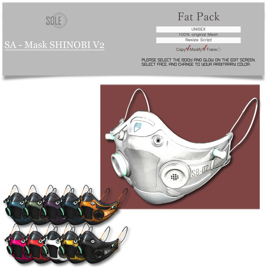 :::SOLE::: SA - Mask SHINOBI V2 (Fat Pack)