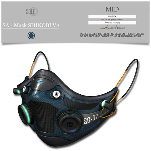 :::SOLE::: SA - Mask SHINOBI V2 (MID)