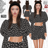 NILSY PUFF SLEEVE CROPPED TOP AND SKIRT,ALL BODIES