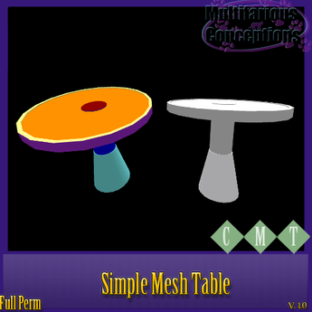 Second Life Marketplace - [MC] Simple Mesh Table [wear to unpack]