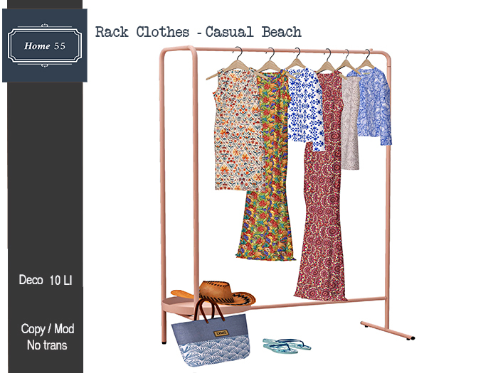 HOME 55 -  Rack Clothes - Casual Beach (Add tu Unpack)