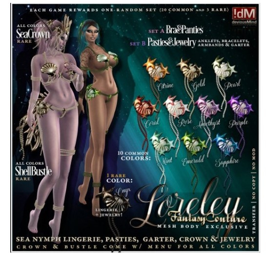 !dM Loreley **SHELL BUSTLE** (BOX #13) RARE