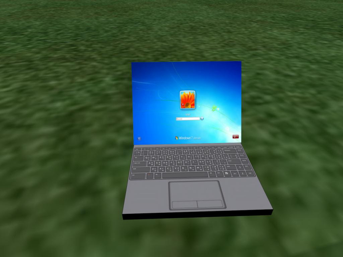 Free Laptop with changing screen display and notecard giver