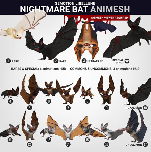 SEmotion Libellune Nightmare Bat Animesh #2 RARE