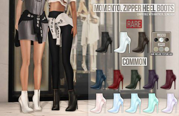 Momento. Zipper heel boots violet