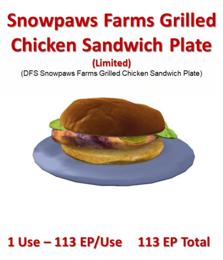 DFS Snowpaws Farms Grilled Chicken Sandwich Plate (Texture)