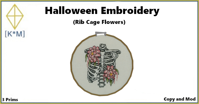 [K*M] Halloween Embroidery (Rib Cage Flowers)