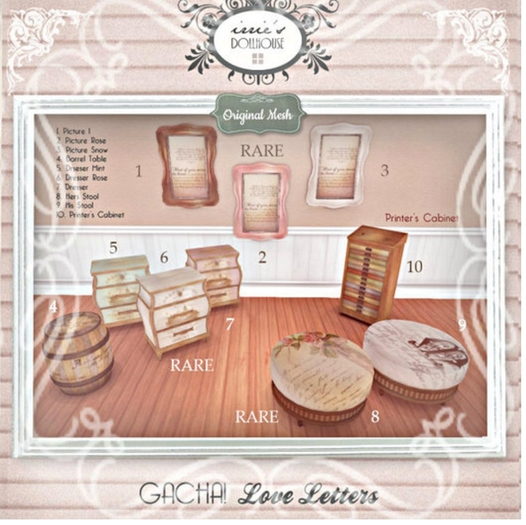 i { DH } Gacha! Love Letters Printer's Cabinet RARE
