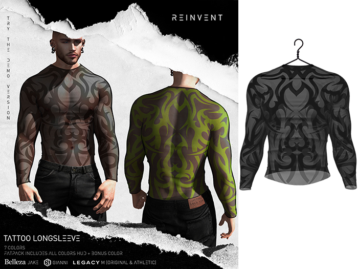 REINVENT I Tattoo longsleeve I Black