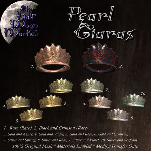 The Half Moon Market - Pearl Tiaras - 01 - Rose - RARE