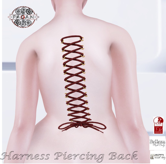 [Pagan] Piercing Corset  Back Red