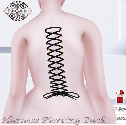 [Pagan] Piercing Corset  Back Black