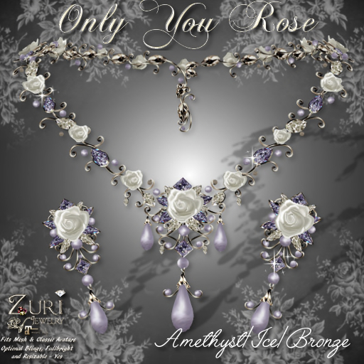 C - Zuri's Only You Rose Set-Amethyst/Ice/Bronze