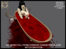 GD MESH FULL PERM HORROR CHARACTER BLOOD WITCH BATHTUB