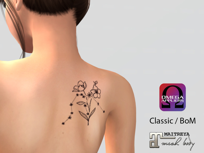 [VICTORIA] Floral Constellations Tattoos (Aquarius)