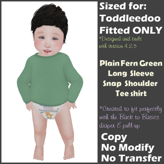 [Back to Basics] Plain Fern Green LS Snap Shoulder Tee