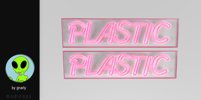 A gnarly plastic neon sign - Pink