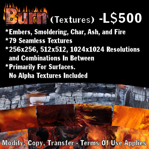 Burn (79 Textures) - Embers, Smoldering, Char, Ash, and Fire
