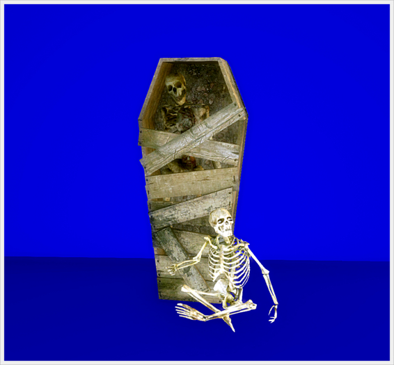 Coffin with skeleton