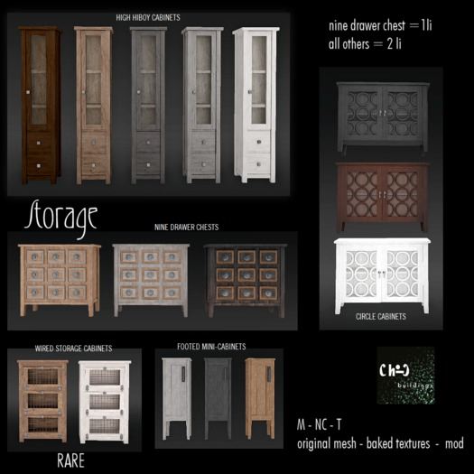 [Cb] Footed Mini-cabinet - Pale