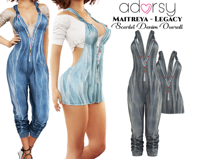 adorsy - Scarlet Denim Overall Dirty - Maitreya/Legacy/Lara Petite
