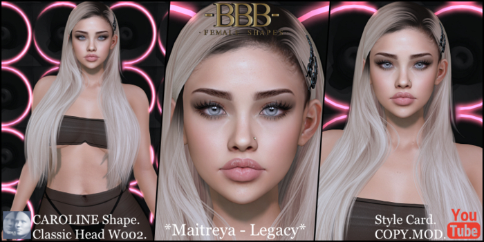 ~BBB~ CAROLINE Shape - GENUS - Classic Face W002 *ADD*