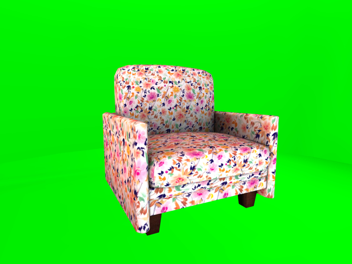 Stuffed Chair White Floral